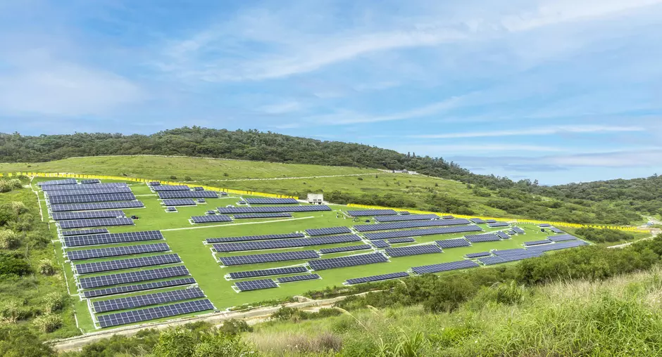 solar farm ariel view